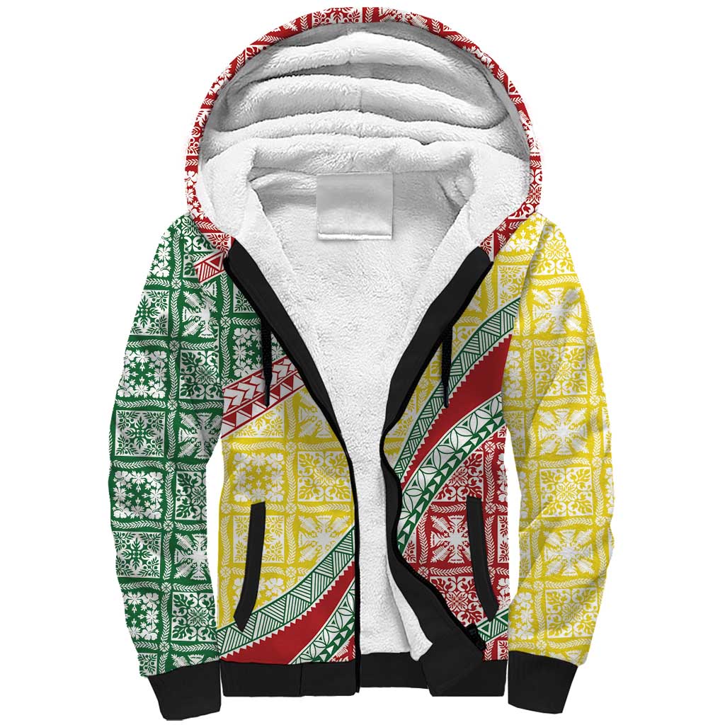 Hawaiian Quilt Pattern Sherpa Hoodie Special Color Mixed LT01 Unisex Multicolor - Polynesian Pride