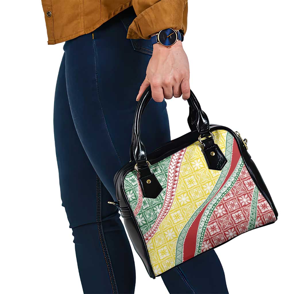 Hawaiian Quilt Pattern Shoulder Handbag Special Color Mixed - Polynesian Pride