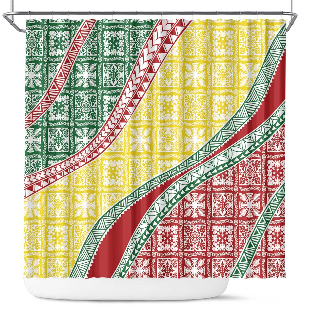 Hawaiian Quilt Pattern Shower Curtain Special Color Mixed LT01 Multicolor - Polynesian Pride