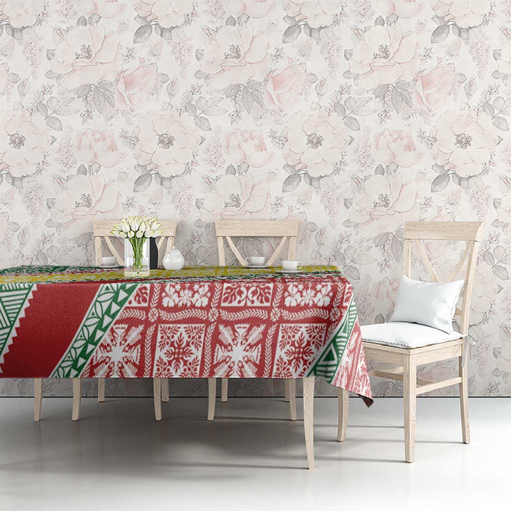 Hawaiian Quilt Pattern Tablecloth Special Color Mixed - Polynesian Pride