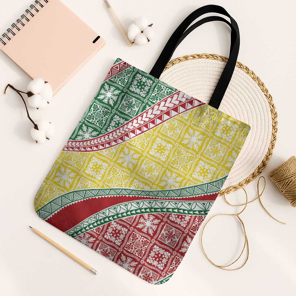 Hawaiian Quilt Pattern Tote Bag Special Color Mixed - Polynesian Pride