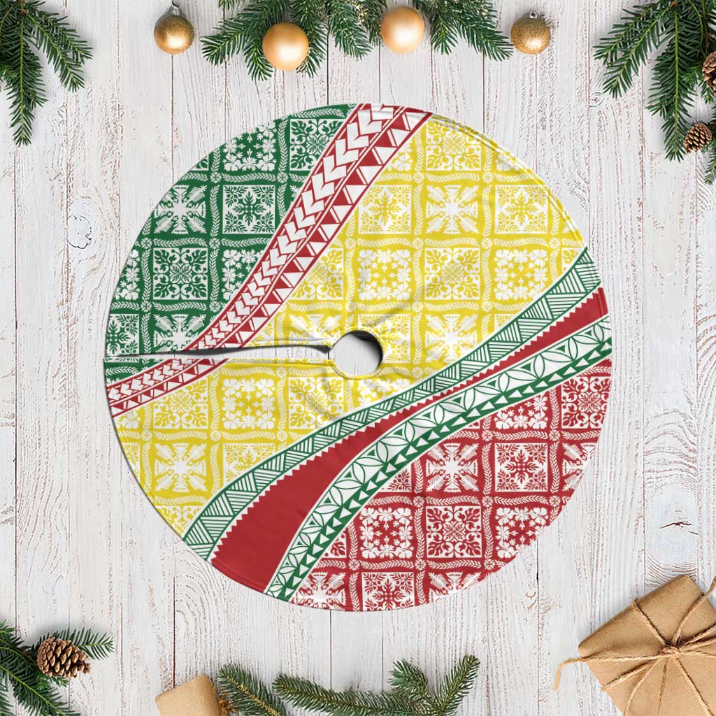 Hawaiian Quilt Pattern Tree Skirt Special Color Mixed LT01 Casual Multicolor - Polynesian Pride