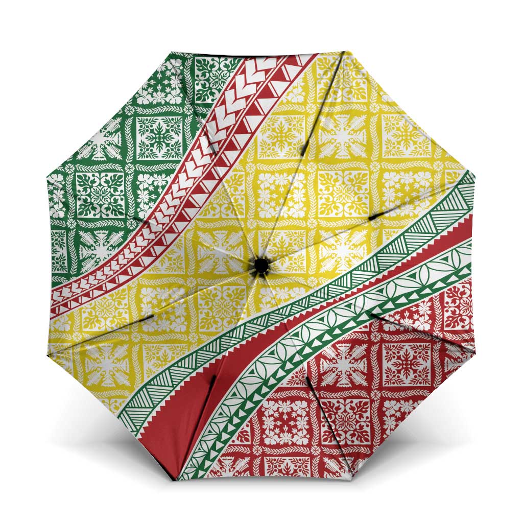Hawaiian Quilt Pattern Umbrella Special Color Mixed LT01 One Size Folded 11.42 inch Opened Diameter 37.4 inch Multicolor - Polynesian Pride