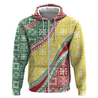 Hawaiian Quilt Pattern Zip Hoodie Special Color Mixed - Polynesian Pride