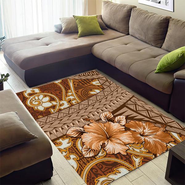 Fiji Masi Area Rug Bula Fijian Masi Tapa Vintage Style LT01