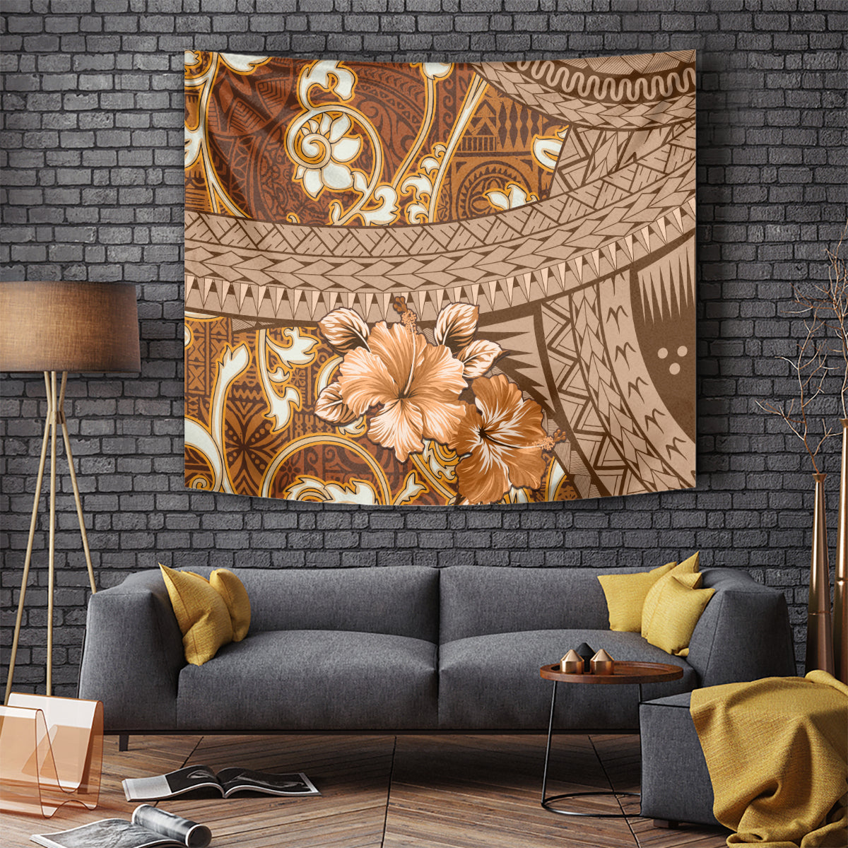 Fiji Masi Tapestry Bula Fijian Masi Tapa Vintage Style LT01 Brown - Polynesian Pride