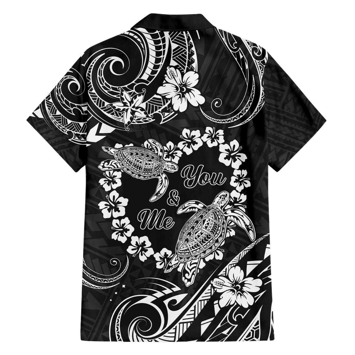 Polynesian Turtle Valentine Family Matching Short Sleeve Bodycon Dress and Hawaiian Shirt You And Me Hibiscus Heart LT01 - Polynesian Pride