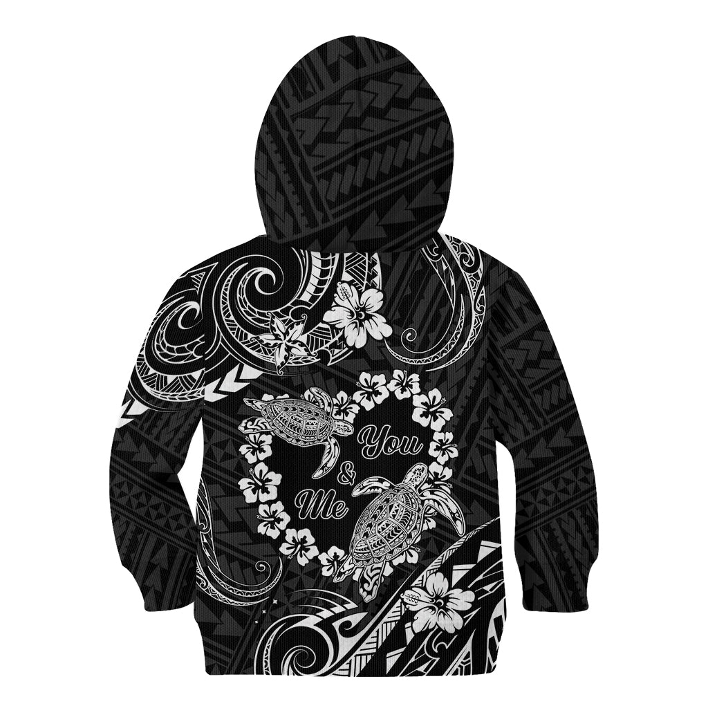 Polynesian Turtle Valentine Kid Hoodie You And Me Hibiscus Heart LT01 - Polynesian Pride