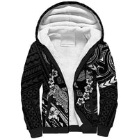 Polynesian Turtle Valentine Sherpa Hoodie You And Me Hibiscus Heart LT01 Unisex Black - Polynesian Pride