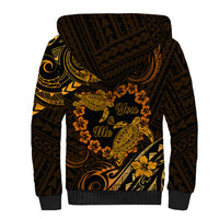 Polynesian Turtle Valentine Sherpa Hoodie You And Me Gold Hibiscus Heart LT01 - Polynesian Pride