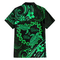 Polynesian Turtle Valentine Family Matching Puletasi and Hawaiian Shirt You And Me Green Hibiscus Heart LT01 - Polynesian Pride