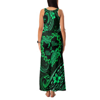 Polynesian Turtle Valentine Family Matching Tank Maxi Dress and Hawaiian Shirt You And Me Green Hibiscus Heart LT01 - Polynesian Pride