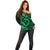 Polynesian Turtle Valentine Off Shoulder Sweater You And Me Green Hibiscus Heart LT01 - Polynesian Pride