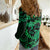 Polynesian Turtle Valentine Women Casual Shirt You And Me Green Hibiscus Heart LT01 - Polynesian Pride