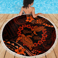 Polynesian Turtle Valentine Beach Blanket You And Me Orange Hibiscus Heart LT01 - Polynesian Pride