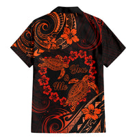 Polynesian Turtle Valentine Family Matching Mermaid Dress and Hawaiian Shirt You And Me Orange Hibiscus Heart LT01 - Polynesian Pride