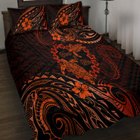 Polynesian Turtle Valentine Quilt Bed Set You And Me Orange Hibiscus Heart LT01 - Polynesian Pride