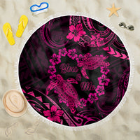 Polynesian Turtle Valentine Beach Blanket You And Me Pink Hibiscus Heart LT01 One Size 150cm Pink - Polynesian Pride