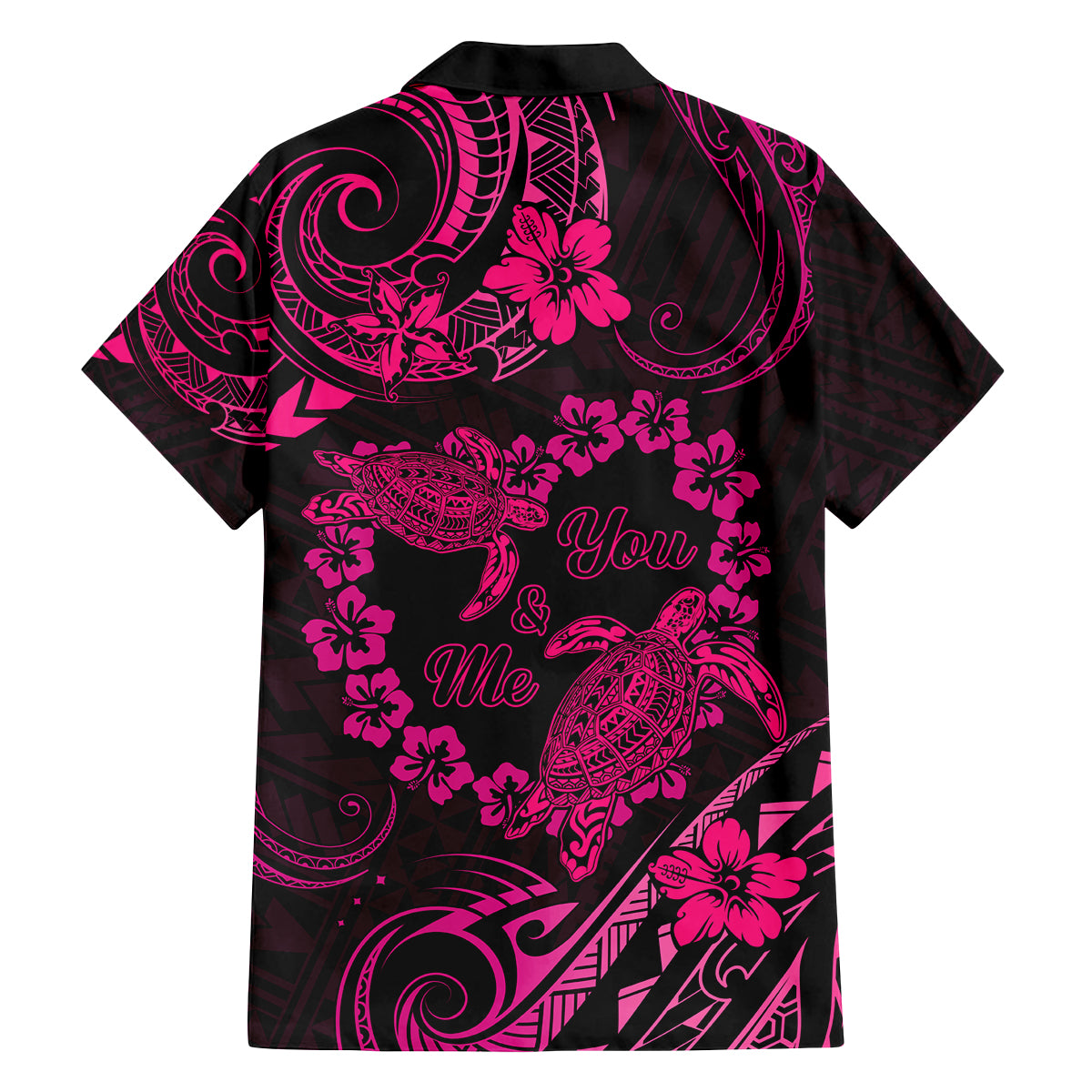 Polynesian Turtle Valentine Family Matching Summer Maxi Dress and Hawaiian Shirt You And Me Pink Hibiscus Heart LT01 - Polynesian Pride
