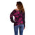 Polynesian Turtle Valentine Off Shoulder Sweater You And Me Pink Hibiscus Heart LT01 - Polynesian Pride