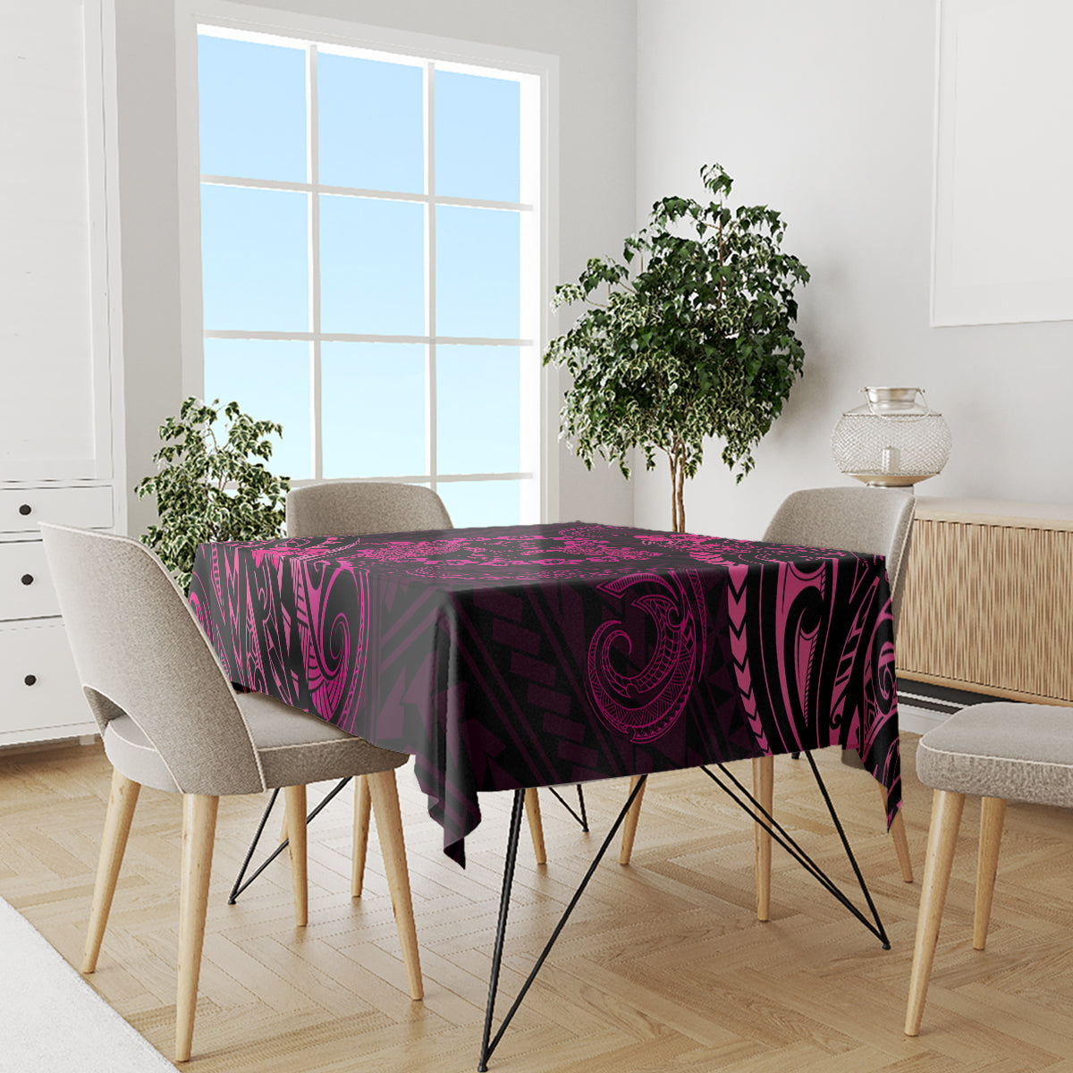 Polynesian Turtle Valentine Tablecloth You And Me Pink Hibiscus Heart LT01 - Polynesian Pride
