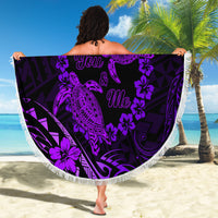 Polynesian Turtle Valentine Beach Blanket You And Me Purple Hibiscus Heart LT01 - Polynesian Pride