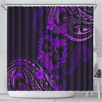 Polynesian Turtle Valentine Shower Curtain You And Me Purple Hibiscus Heart LT01 - Polynesian Pride