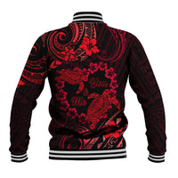 Polynesian Turtle Valentine Baseball Jacket You And Me Red Hibiscus Heart LT01 - Polynesian Pride