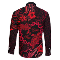 Polynesian Turtle Valentine Family Matching Puletasi and Hawaiian Shirt You And Me Red Hibiscus Heart LT01 - Polynesian Pride