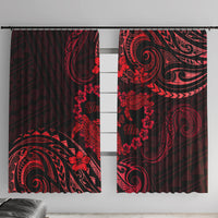 Polynesian Turtle Valentine Window Curtain You And Me Red Hibiscus Heart LT01 With Hooks Red - Polynesian Pride
