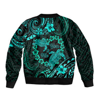 Polynesian Turtle Valentine Bomber Jacket You And Me Turquoise Hibiscus Heart LT01 - Polynesian Pride