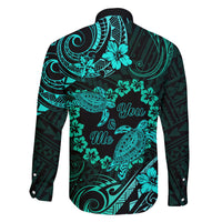 Polynesian Turtle Valentine Family Matching Puletasi and Hawaiian Shirt You And Me Turquoise Hibiscus Heart LT01 - Polynesian Pride
