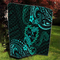 Polynesian Turtle Valentine Quilt You And Me Turquoise Hibiscus Heart LT01 - Polynesian Pride
