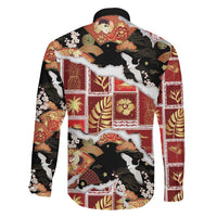 Hawaii Japanese Culture Black Family Matching Tank Maxi Dress and Hawaiian Shirt Spring Cranes Aloha Pattern LT01 - Polynesian Pride