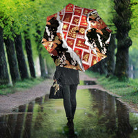 Hawaii Japanese Culture Black Umbrella Spring Cranes Aloha Pattern