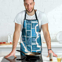 Hawaii Japanese Culture Blue Apron Spring Cranes Aloha Pattern