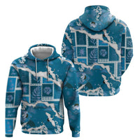 Hawaii Japanese Culture Blue Hoodie Spring Cranes Aloha Pattern LT01 - Polynesian Pride