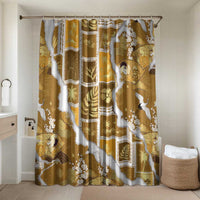 Hawaii Japanese Culture Gold Bathroom Set Spring Cranes Aloha Pattern