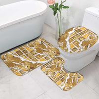 Hawaii Japanese Culture Gold Bathroom Set Spring Cranes Aloha Pattern