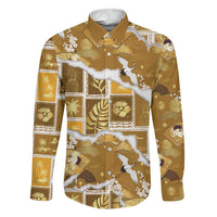 Hawaii Japanese Culture Gold Family Matching Summer Maxi Dress and Hawaiian Shirt Spring Cranes Aloha Pattern