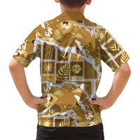 Hawaii Japanese Culture Gold Family Matching Tank Maxi Dress and Hawaiian Shirt Spring Cranes Aloha Pattern