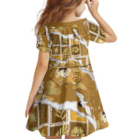 Hawaii Japanese Culture Gold Family Matching Tank Maxi Dress and Hawaiian Shirt Spring Cranes Aloha Pattern