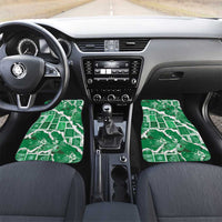 Hawaii Japanese Culture Green Car Mats Spring Cranes Aloha Pattern