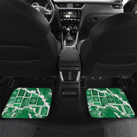 Hawaii Japanese Culture Green Car Mats Spring Cranes Aloha Pattern