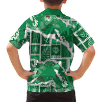 Hawaii Japanese Culture Green Family Matching Mermaid Dress and Hawaiian Shirt Spring Cranes Aloha Pattern