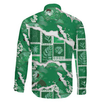Hawaii Japanese Culture Green Family Matching Mermaid Dress and Hawaiian Shirt Spring Cranes Aloha Pattern