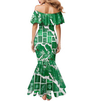 Hawaii Japanese Culture Green Family Matching Mermaid Dress and Hawaiian Shirt Spring Cranes Aloha Pattern