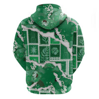 Hawaii Japanese Culture Green Hoodie Spring Cranes Aloha Pattern LT01 - Polynesian Pride