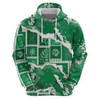 Hawaii Japanese Culture Green Hoodie Spring Cranes Aloha Pattern LT01 - Polynesian Pride