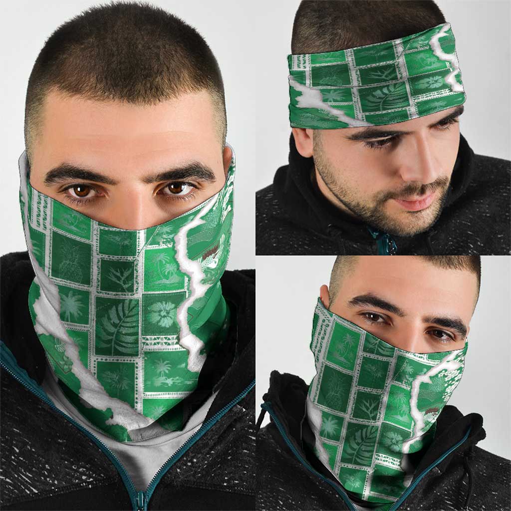 Hawaii Japanese Culture Green Neck Gaiter Spring Cranes Aloha Pattern LT01 - Polynesian Pride